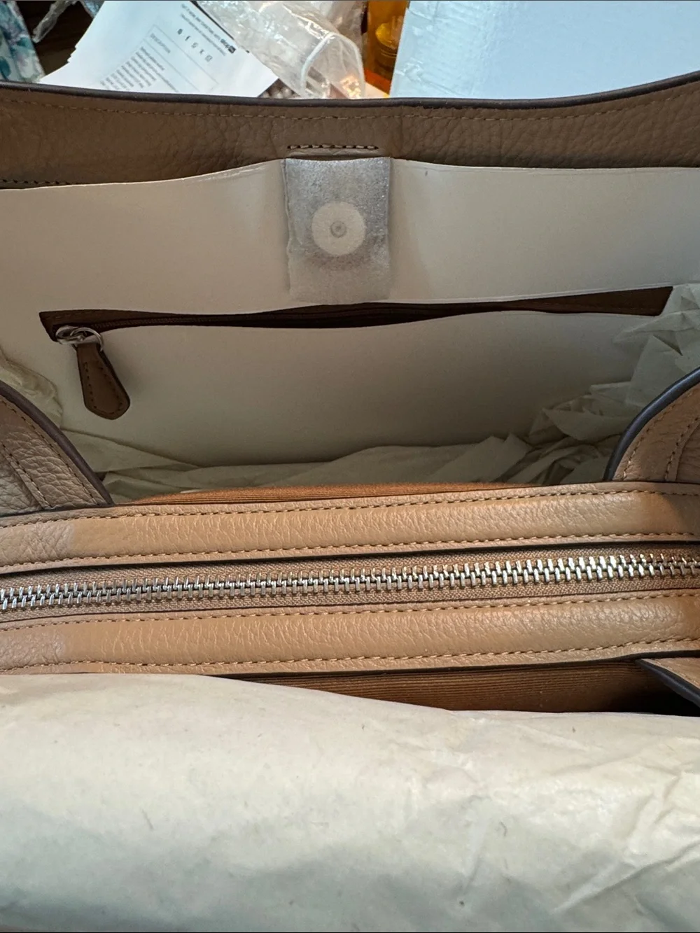 New with Tags Coach Kristy Taupe Leather Shoulder Bag